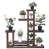 Tangkula Plant Stand Flower Racks Unit Display Shelves for Balcony Patio Walnut - 4 of 4