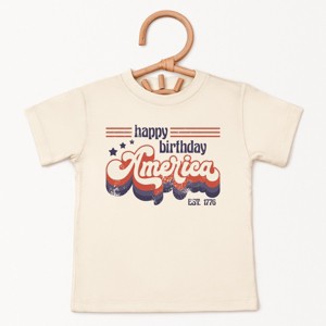 The Juniper Shop Happy Birthday America Retro Toddler Short Sleeve Tee - 1 of 4