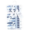 Hudson Baby Infant Boys Cotton Flannel Burp Cloths 4pk, Cute Whales, One Size - 2 of 4