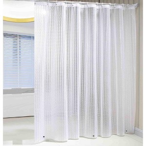 Home Mart Goods PEVA 3D Geometric Shower Curtain Liner Waterproof Eco-Friendly Non-toxic Odorless - 70" x 72" - 1 of 3