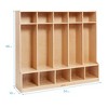 ECR4Kids Birch School Coat Locker for Toddlers and Kids, 5-Section with Bench - image 2 of 4