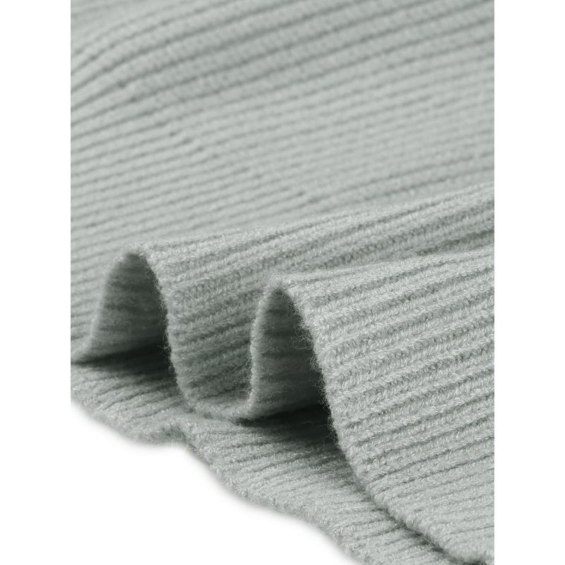 Seta T Womens' High Neck Cut Shoulder Long Sleeve Fall Winter Casual Sweater, 5 of 6