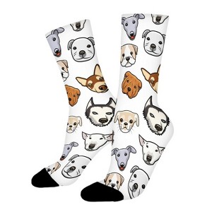 Dog Paws Puppy Animal Pets Women Printed Crew Socks Funny Funky Socks Soft Polyester Novelty Gifts for Artists Men - 1 of 1