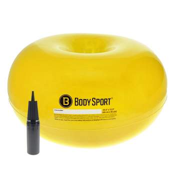 BodySport Donut Exercise Ball with Pump, Exercise Equipment for Home, Office, Gym, and Classroom