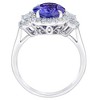 Pompeii3 5Ct Oval Simulated Tanzanite Moissanite & Lab Created Diamond Ring 10k White Gold - 2 of 4