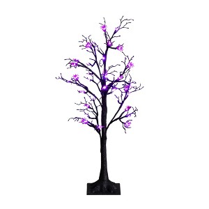 Nearly Natural 3-ft Pre-Lit Artificial Halloween Spider Twig Tree with 36 Purple LED Lights - 1 of 1