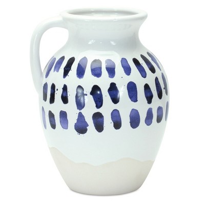 Melrose Tie Dye Design Ceramic Pitcher Vase (Set of 2)