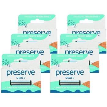 Preserve Shave 3 Blade Replacement Cartridges Blue - Case of 6/4 ct