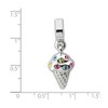 Black Bow Jewelry Sterling Silver CZ Ice Cream Cone Dangle Bead Charm - 2 of 3