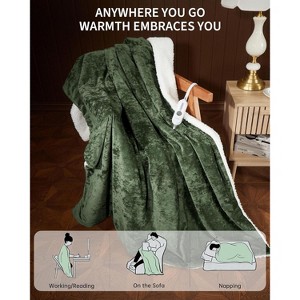 Washable Electric Heated Throw, Double-Side Velvet Soft Fast Heating Blanket, Heat Levels & Auto Off, Over-Heat Protection - 1 of 4