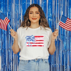 Simply Sage Market Watercolor Flag Coquette Short Sleeve Tee - 1 of 4