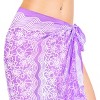 LA LEELA Women's Beachwear Sarong Bikini Skirt Swimwear Swim Cover Up Summer Wraps Swimsuit Beach Wrap Coverups for Women One Size Purple,Floral - 3 of 4
