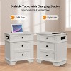 VINGLI Nightstand with Charging Station, 24" W Large Nightstand with 3 Textured Drawers - 3 of 4