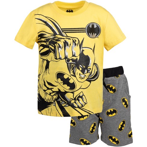 Dc Comics Justice League Batman Toddler Boys T-shirt French Terry Shorts  Yellow 2t : Target