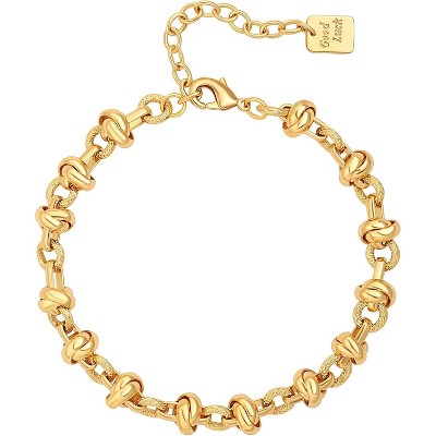18k Gold Plated Personalized Chunky Cuban Oval Link Chain Bracelets for Men Toggle Rope Bracelet Jewelry for Women