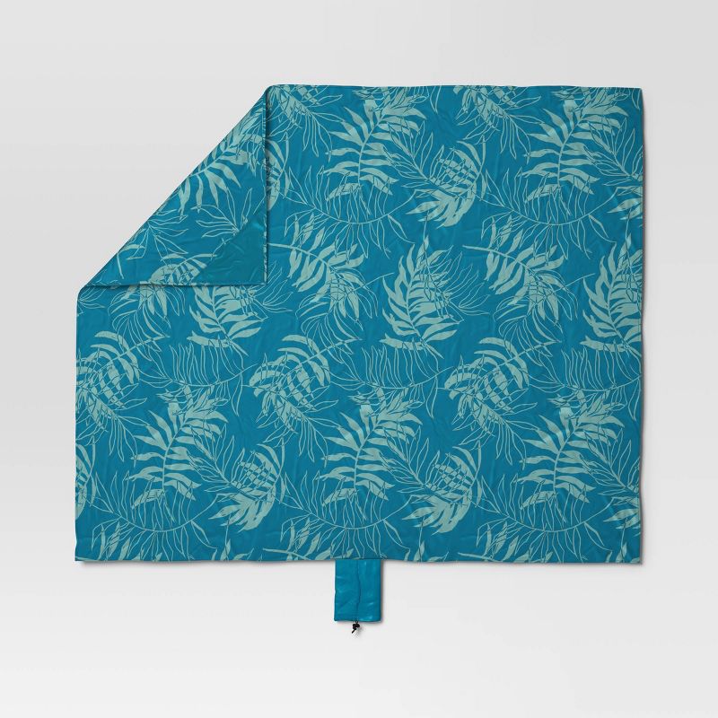 59&#34;x70&#34; Outdoor Beach Mat Palm Print Blue - Sun Squad&#8482;, 2 of 4