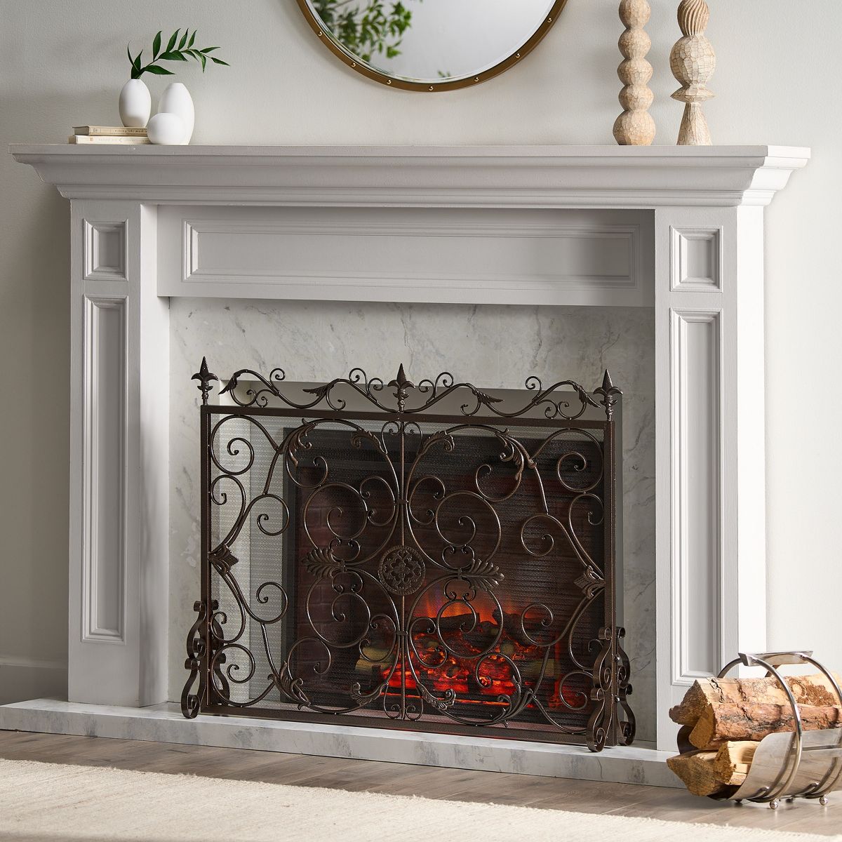 Christopher Knight Home Wilmington Traditional Iron Single Panel Fireplace Screen