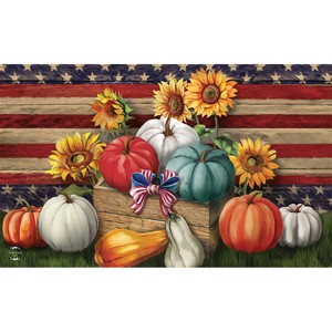 Briarwood Lane Fall Doormat 30x18 Indoor Outdoor Patriotic Pumpkins Autumn For Fall Doormat - 1 of 4
