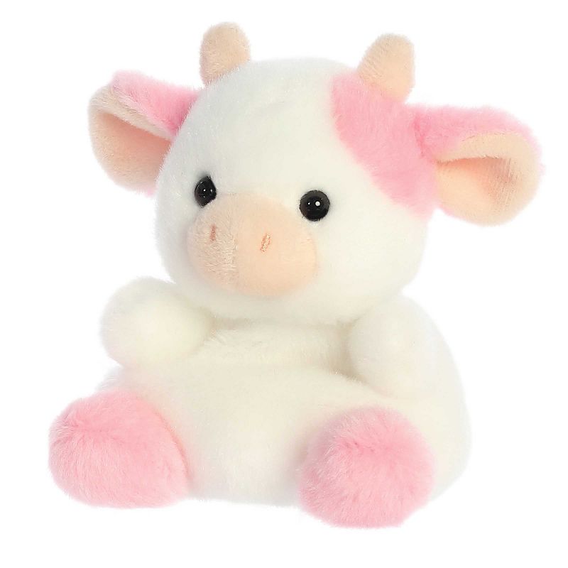Aurora Palm Pals 5" Belle Strawberry Cow Pink Stuffed Animal, 5 of 6