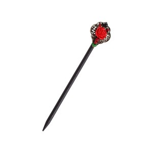 Unique Bargains Hair Chopstick Black Red 1 Pc - 1 of 4