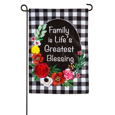 Evergreen Family is Life's Greatest Blessing Garden Applique Flag