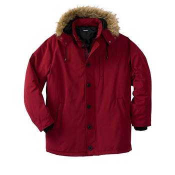 KingSize Men's Big & Tall Arctic Down Parka with Detachable Hood and Insulated Cuffs