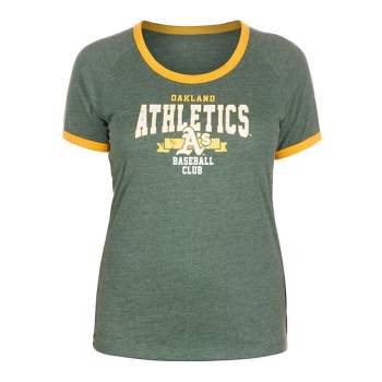 MLB Oakland Athletics Women's Heather Bi-Blend Ringer T-Shirt