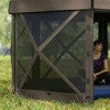 Resenkos Patio Garden Pergola, Pergola Canopy,12' x 12' Hexagonal Pop Up Gazebo Canopy Tent with 5 Sidewalls and Carry Bag, Brown - 3 of 4