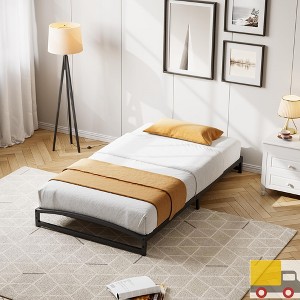 Jojoka Low Profile Metal Queen Bed Frame with Arch Head & Footboard – Heavy Duty, Noise-Free, Easy Assembly, No Box Spring Needed - 1 of 4