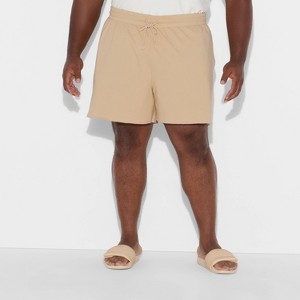 Pride Adult French Terry 'Proud' Knit Trouser Shorts - Beige - 1 of 3