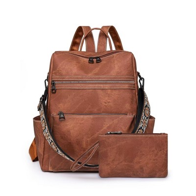 Generic Backpack Purse Pu Leather Travel Backpack Fashion Designer Shoulder Bag Ladies