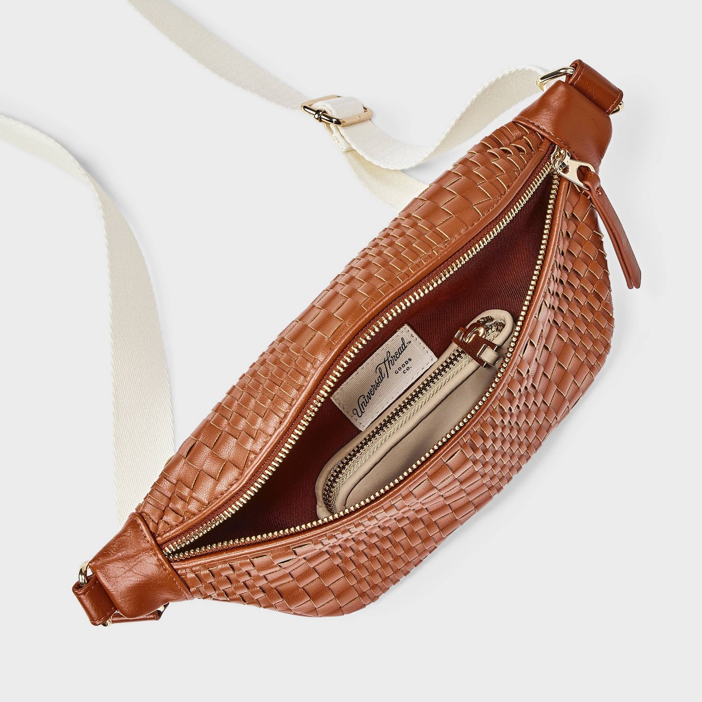 Плетёная сумка Universal Thread Modern Belt, Brown, цвет: Коричневый — фото 4
