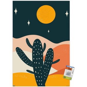 Trends International Cozy Joy - Desert Cactus At Night Unframed Wall Poster Prints - 1 of 4
