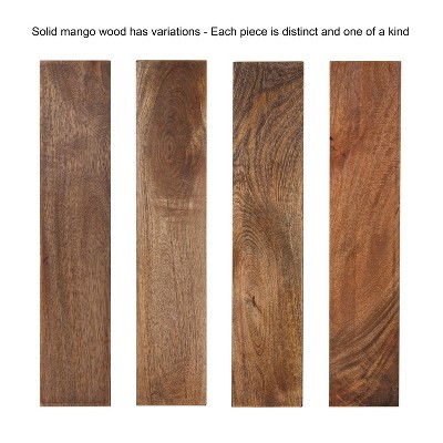 Walnut Brown Mango Wood Floating Side Table with Drawer