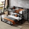 NicBex Modern Metal Frame Twin/Full XL over Queen Floor Bunk Bed with Ladder & Guardrails,Simple Bed Frame for Bedroom,Kids Room - 2 of 4