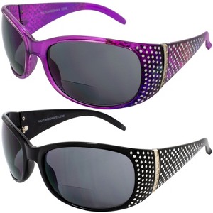 2 Pairs of Global Vision Eyewear Galaxy Women's Motorcycle Glasses with +2.5 Bifocal Smoke, Smoke Lenses - 1 of 4