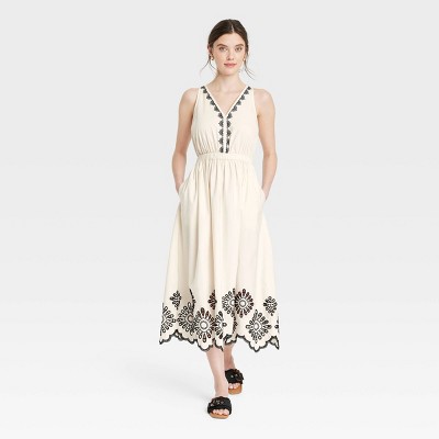 Women's Eyelet Maxi Sundress - Universal Thread™ Cream XS