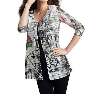 Women's Brush Strokes Long Cardigan - ANGEL