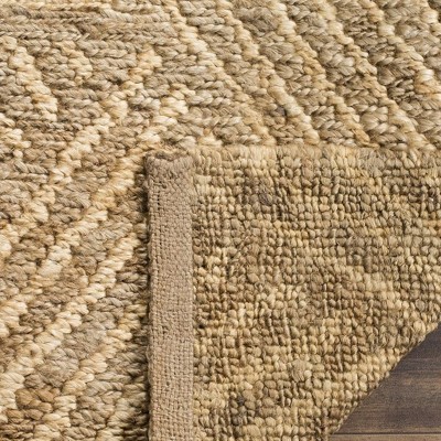 Hand-Knotted Ivory Geometric Jute Area Rug, 5' x 8'
