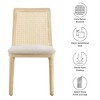 Modway Monarch Dining Chair – Antique White Wood Frame with Cane Back and Padded Seat in Ivory Weave - 3 of 4