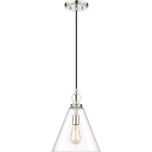 Harper Glass Pendant Light - 11.5" Dimmable Fixture for Kitchen, Bathroom & Living Room - 1 of 4