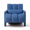 ORRD Modern Upholstered Accent Chair w/Pillow - Navy Blue Linen Fabric - For Living Room & Bedroom - 4 of 4