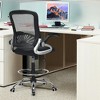 Costway Mesh Drafting Chair Mid Back Office Chair Adjustable Height Flip-Up Arm Black - 4 of 4