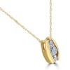 Pompeii3 1/2ct Three Stone 3 Diamond Pendant 14K Yellow Gold - 2 of 3