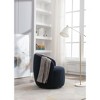 CAVINAS Teddy Fabric Swivel Accent Armchair, Barrel Chair with Ergonomic Backrest & Black Powder-Coated Metal Ring - 4 of 4