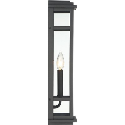 Metrix 20" Black Rectangular Outdoor Wall Light with Clear Glass