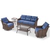 Buenhomino Wicker Patio Furniture Set-All Weather Rattan Patio Sofa Set with Swivel Rocker Chairs Outdoor Conversation Set for Deck Lawn Porch - 2 of 4