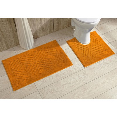 Orange bathroom rugs