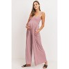 Hello Miz Women's Sleeveless Smocked Neck Maternity Jumpsuit Romper - 2 of 3