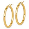 Black Bow Jewelry 3mm Round Hoop Earrings in 14k Yellow Gold, 35mm (1 3/8 Inch) - 2 of 4
